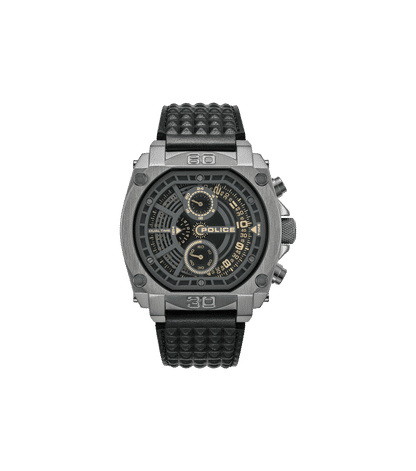 Police Norwood PEWGF0040002 Herrenuhr Schwarz • Multifunktions-Chronograph • Lederarmband