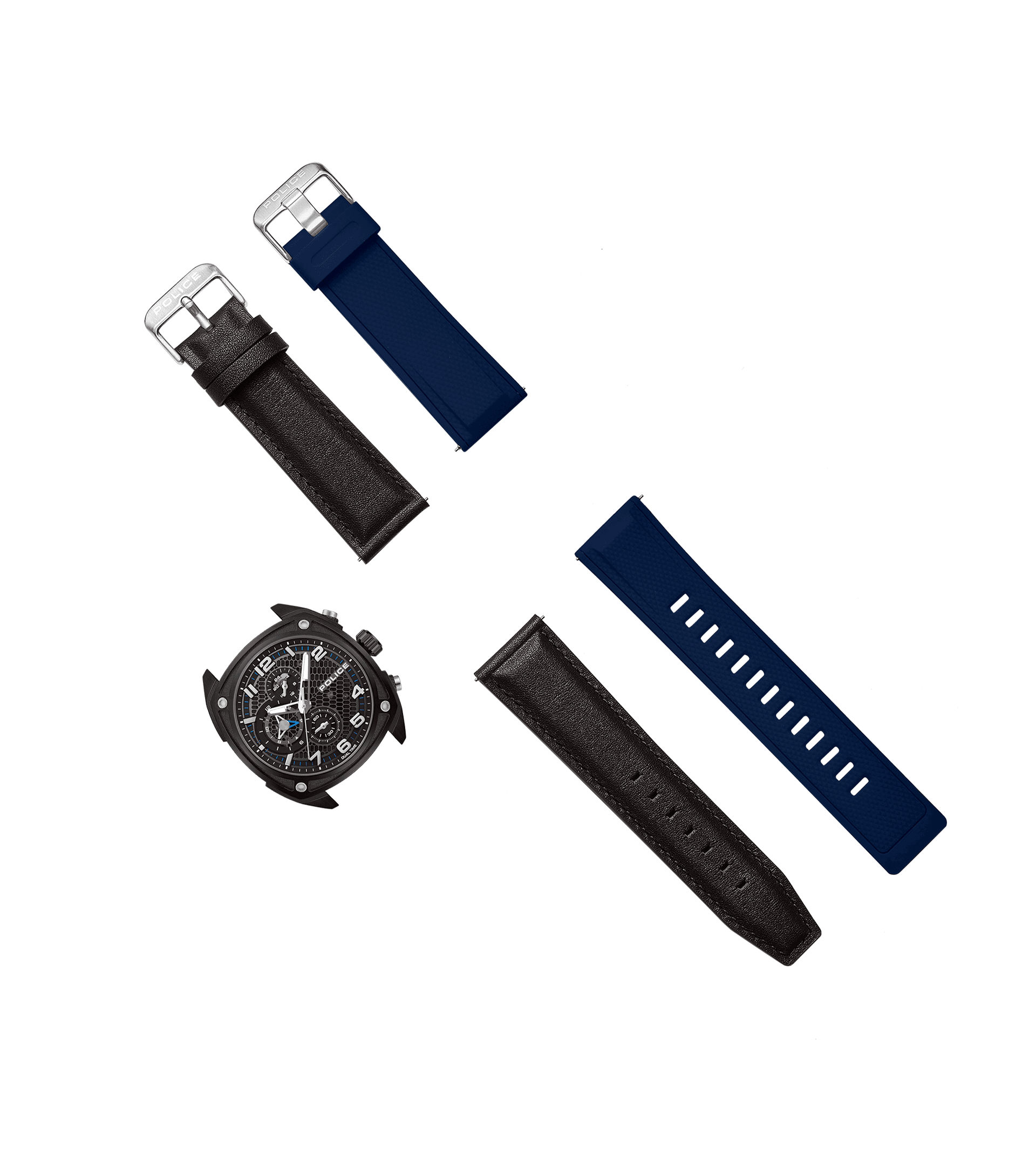 Police Portland PEWGF00814X2 Herrenuhr Mehrfarbig • Chronograph • Set mit zwei Armbändern, Bild 5