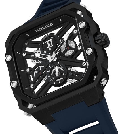 Police Disruptor PEWGM0072001 Herrenuhr Schwarz • Ionenplattiertes Gehäuse • Marineblaues Silikonarmband, Bild 4