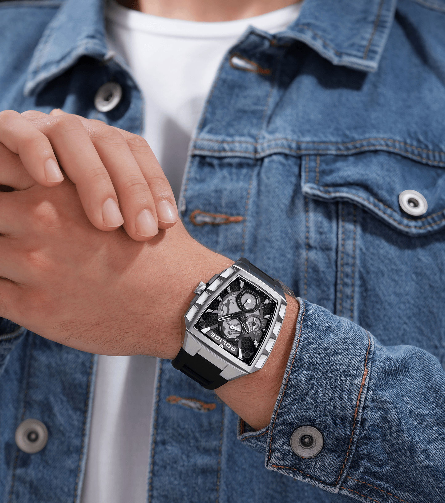 Police Tough Gear PEWGQ0056809 Herrenuhr Schwarz • Mineralglas • Multifunktionswerk, Bild 5