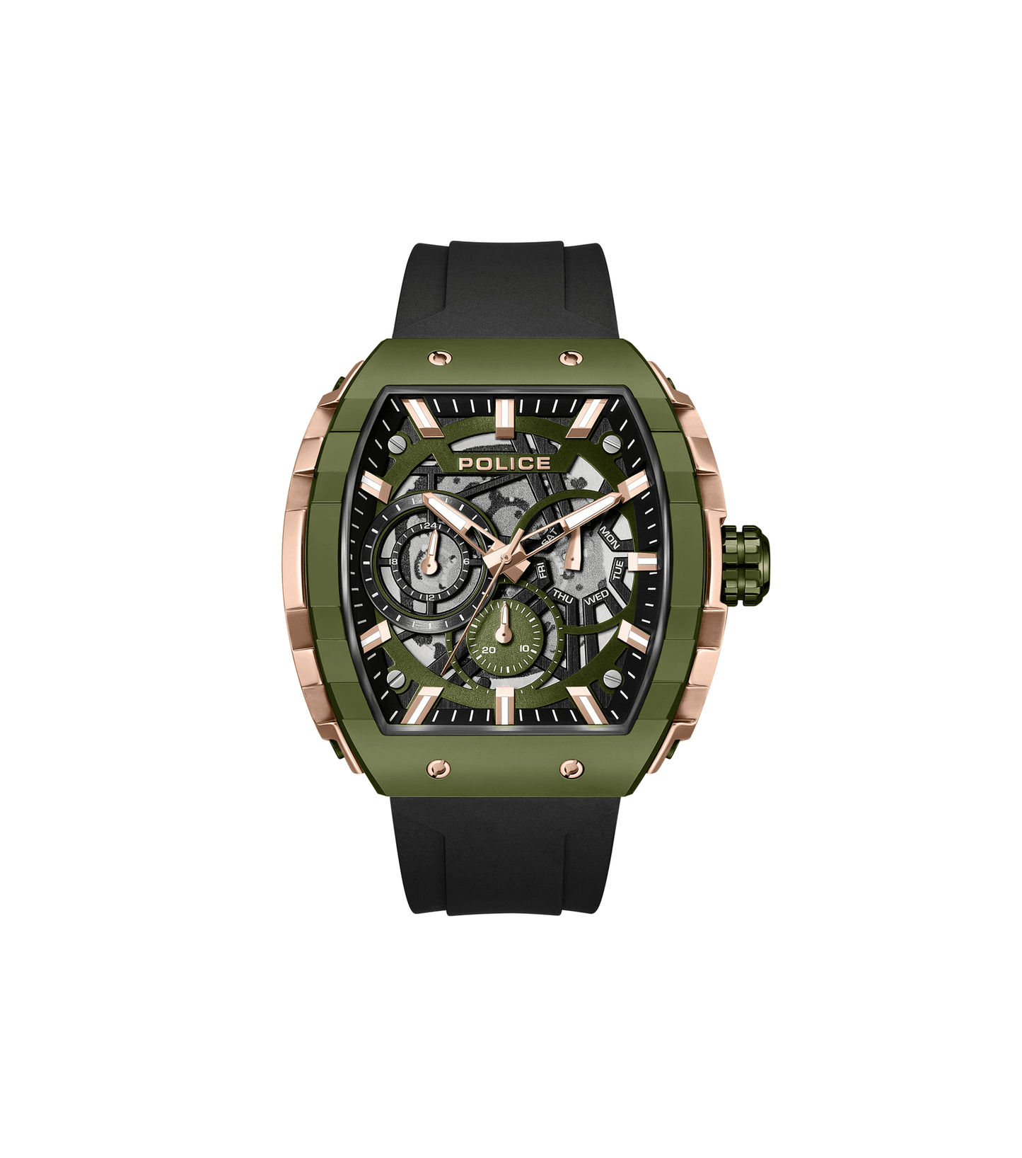 Police Flash PEWGQ0063003 Herrenuhr Schwarz • Multifunktionswerk • Ionenplattiertes Bronzegehäuse