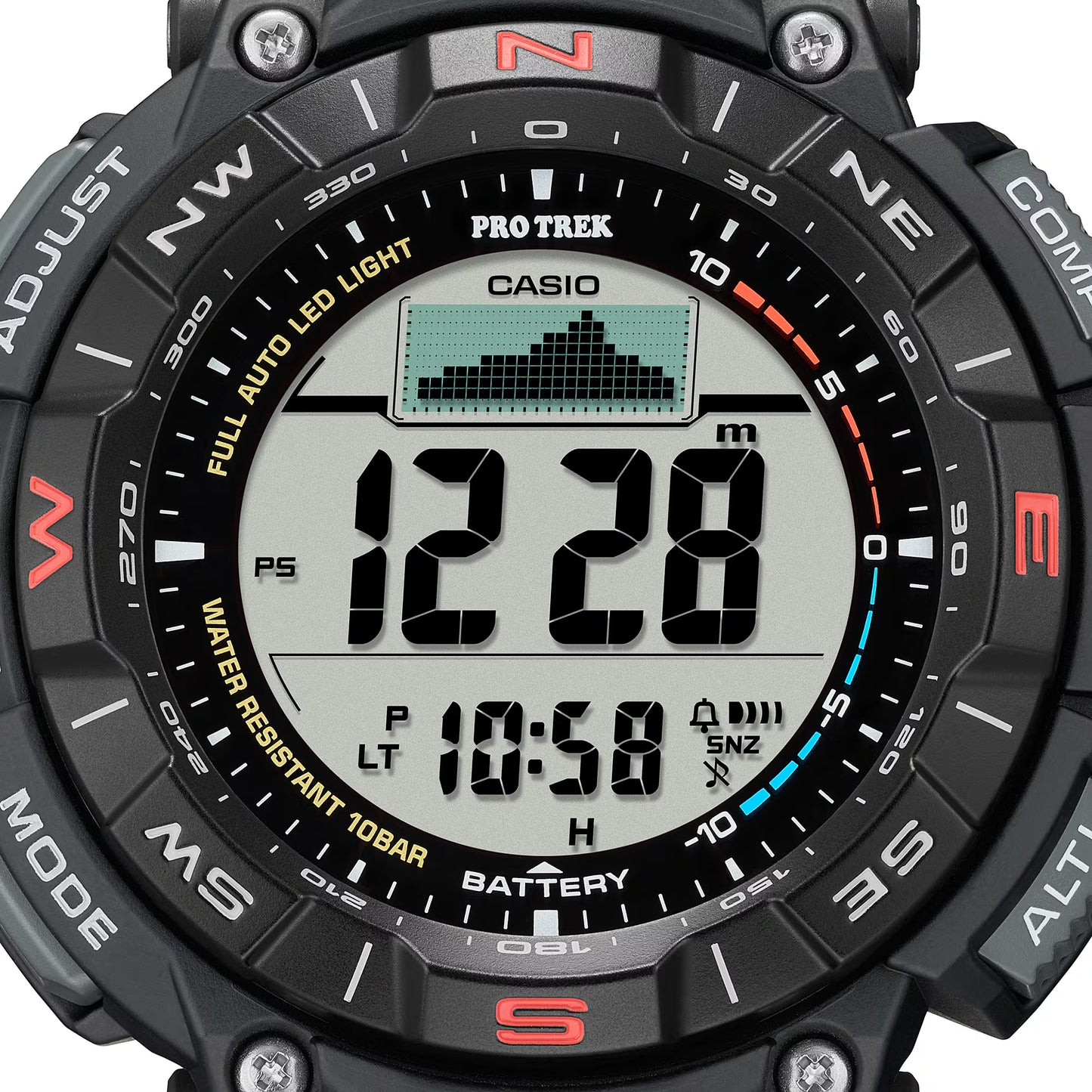 Casio Pro Trek PRG-340-1ER herrklocka • Tough Solar • Digitalkompass