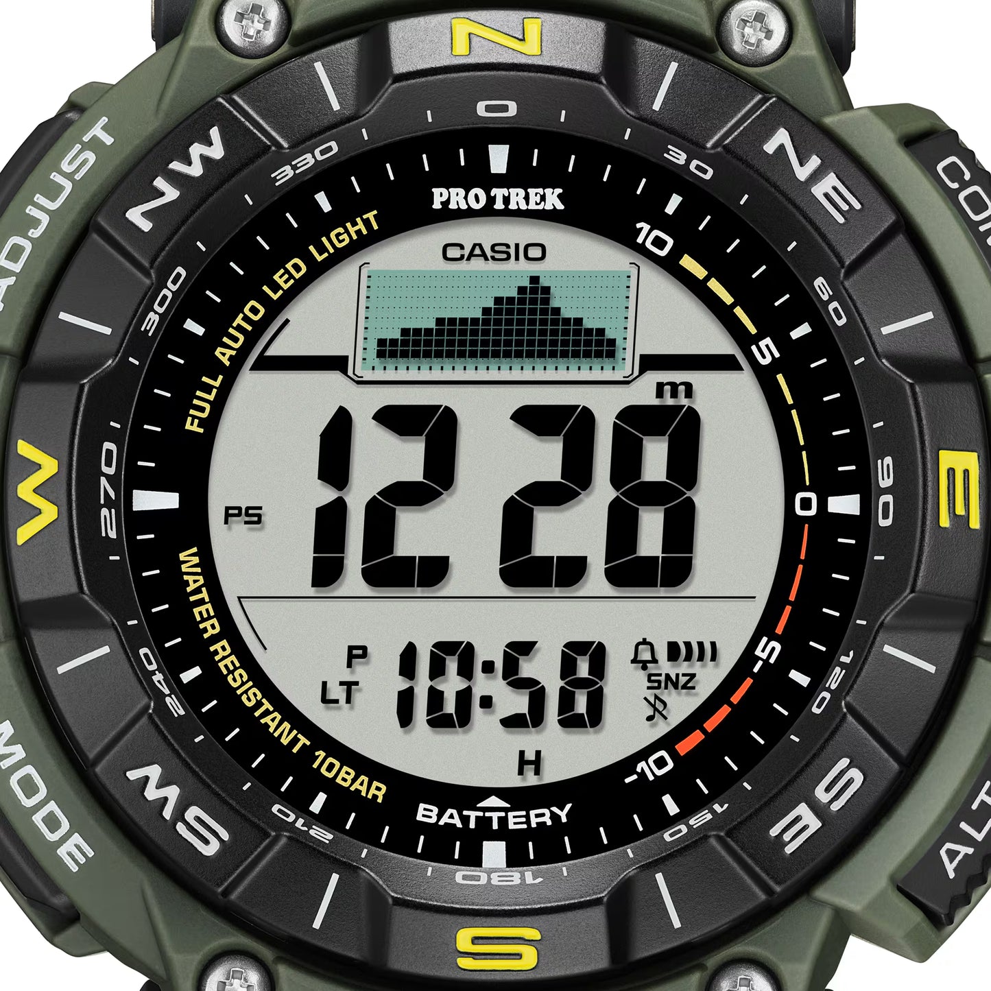 Casio Pro Trek PRG-340-3ER herrklocka • Tough Solar • Digitalkompass