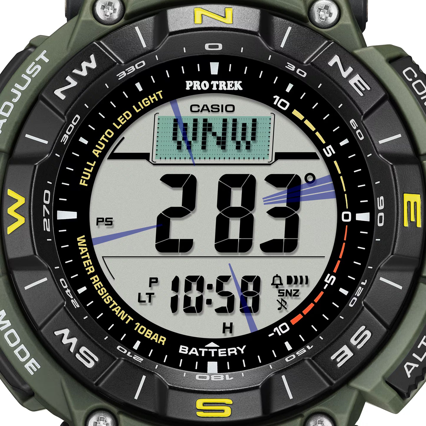 Casio Pro Trek PRG-340-3ER herrklocka • Tough Solar • Digitalkompass