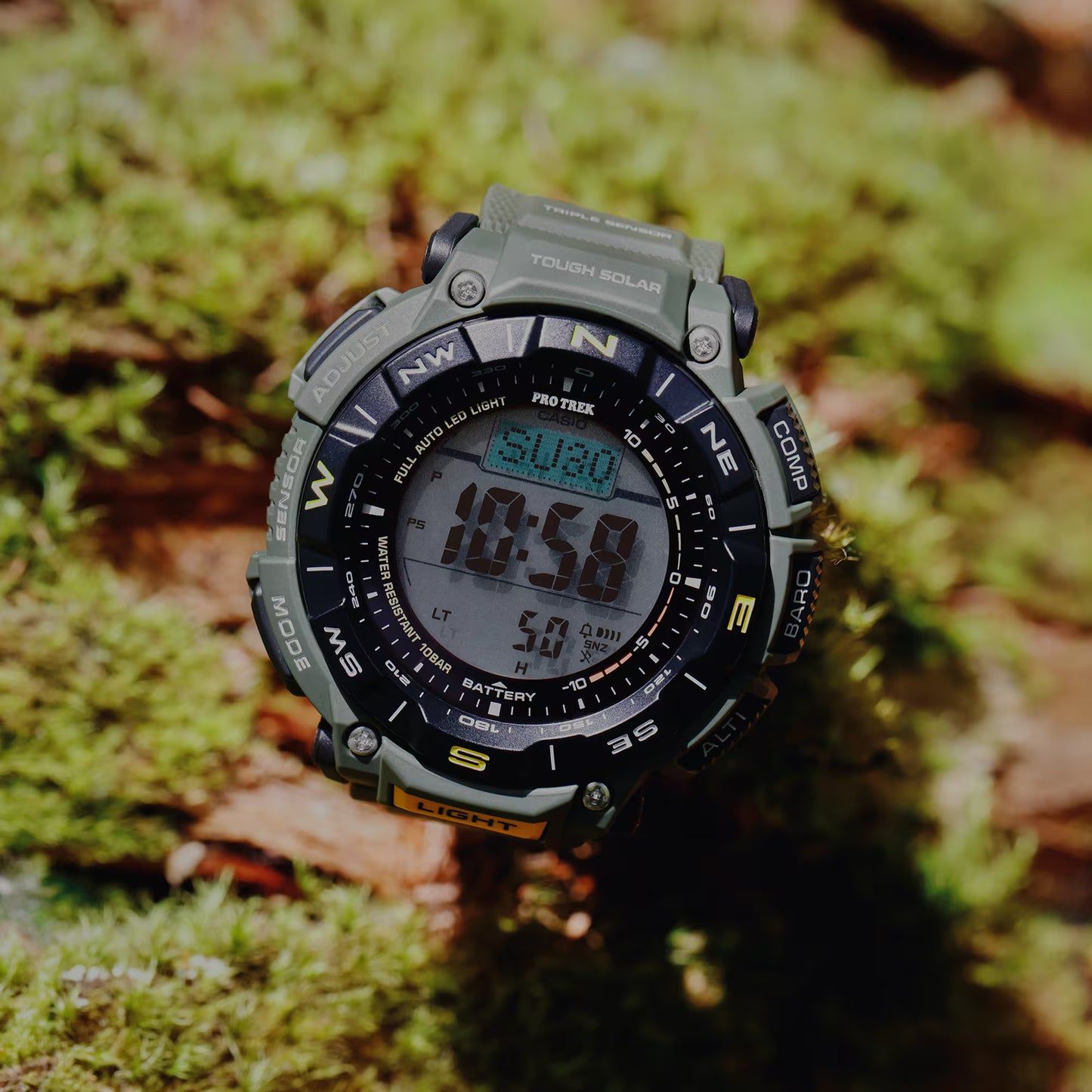 Casio Pro Trek PRG-340-3ER herrklocka • Tough Solar • Digitalkompass