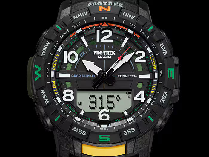 Casio Pro Trek PRT-B50-1ER herrklocka • Smarta Bluetooth®-funktioner • Quad-sensor
