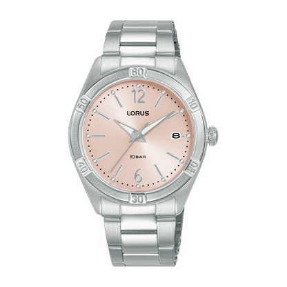 Lorus RH979QX9 Damenuhr Rosa • Mineralglas • Edelstahlarmband