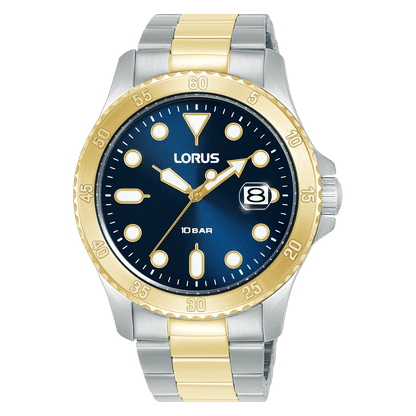 Lorus Sports RS970DX9 Herrenuhr Dunkelblau • Mineralglas • Edelstahlarmband