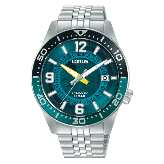 Lorus Sports RU417AX9 Herrenuhr Automatik Blaugrün • Skelettzifferblatt • Automatikwerk Kaliber Y675