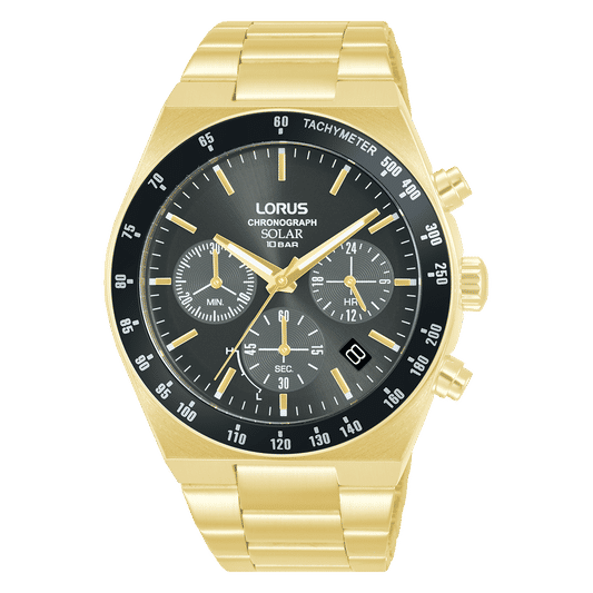 Lorus Sport RZ528AX9 Herren Armbanduhr • Solarwerk mit Chronograph • 10 bar wasserdicht
