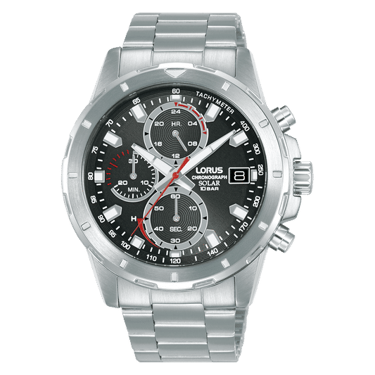 Lorus Sport RZ601AX9 Herren Armbanduhr • Solar-Chronograph • Edelstahlarmband