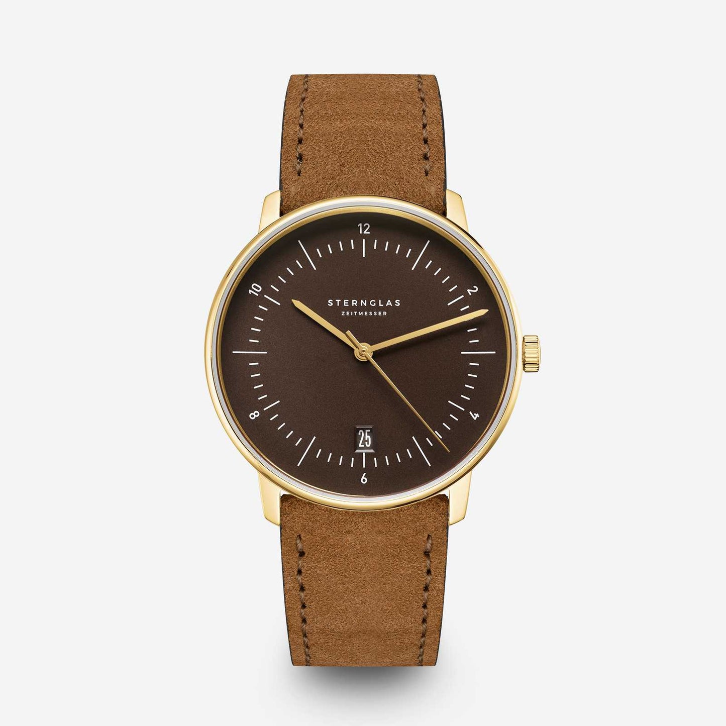 Sternglas herrur med brunt läderarmband och brun urtavla