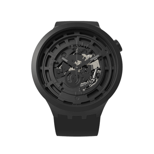 Swatch Big Bold SB03B100 Armbanduhr Schwarz • Bio-Keramikgehäuse • Sichtbares Uhrwerk