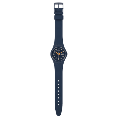 Swatch Originals Medium SO28I700 Trendy Lines at Night Armbanduhr Dunkelblau • Biosourced Gehäuse & Glas •