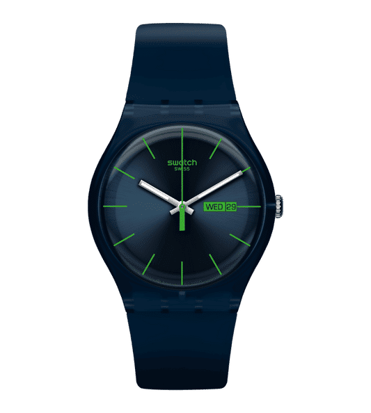 Swatch Originals Large SO29N704 Blue Rebel Herren • Leuchtzeigerwerk • Tag-Datum-Anzeige