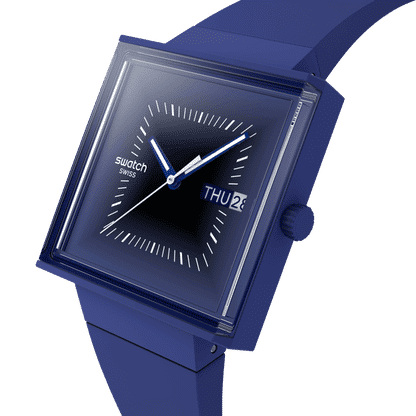 Swatch What If Square SO34N700 Squarely Blacklight Armbanduhr Schwarz • Quarzwerk • Unisex-Design, Bild 3