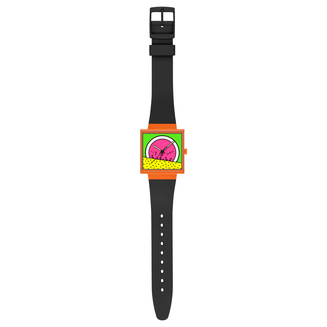 Swatch Break Time SO34Z101 Armbanduhr Orange • Bioceramic-Gehäuse • Leuchtzeiger, Bild 4