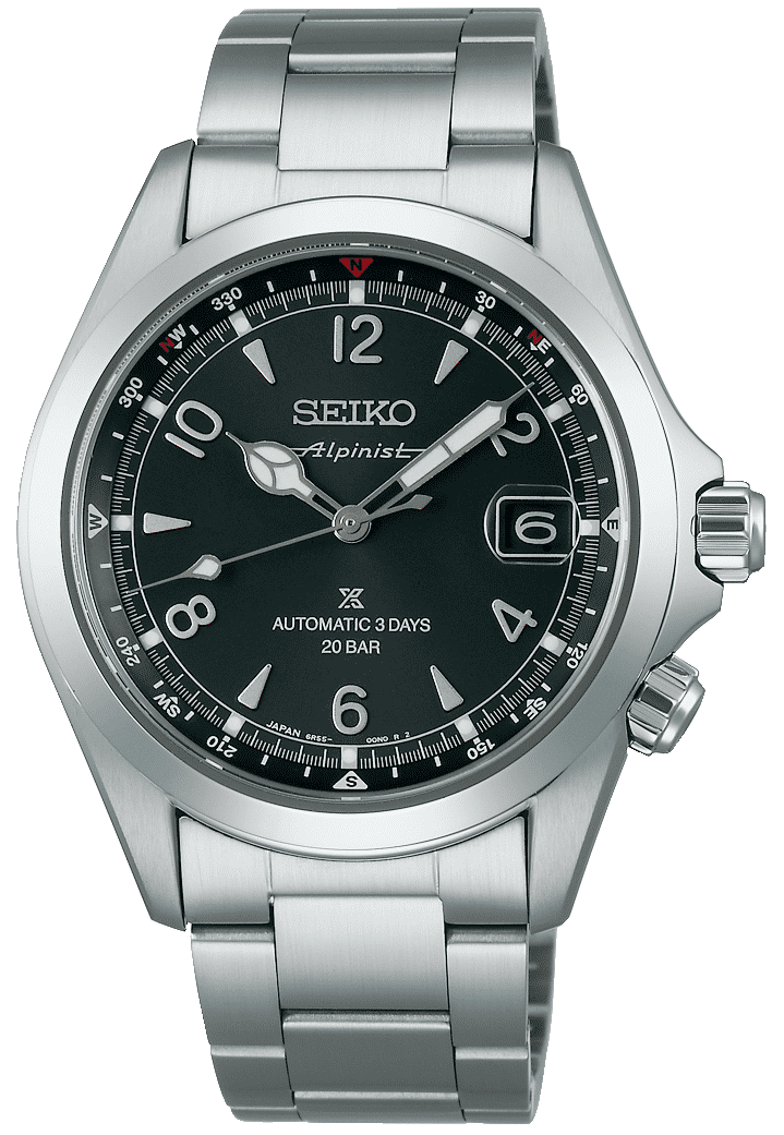 "Seiko Prospex herrklocka med svart urtavla och armband i rostfritt stål"