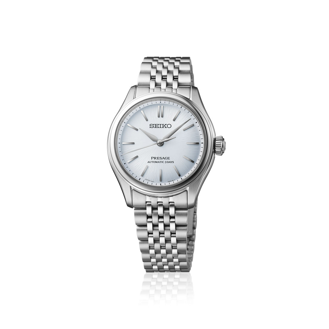 Seiko Presage herrklocka med silverfärgad urtavla, armband i rostfritt stål
