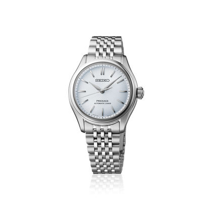 Seiko Presage herrklocka med silverfärgad urtavla, armband i rostfritt stål
