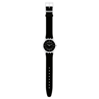 Swatch Black Classiness SS08K103 Armbanduhr Schwarz • Ultraflaches Silikonarmband • Transparentes Polymergehäuse, Bild 4