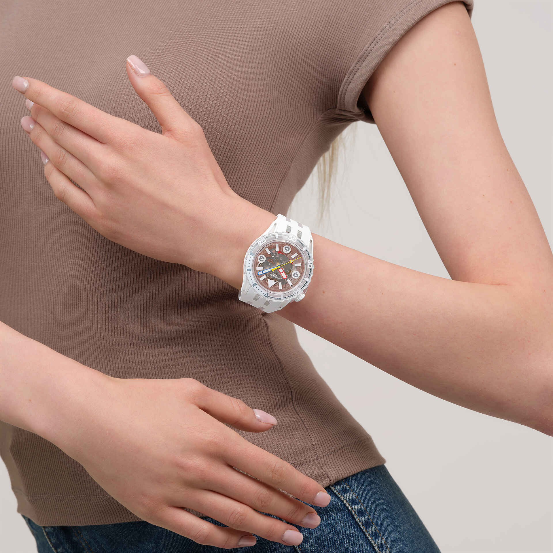 Swatch Scubaqua SSCU09K100 Aurelia Aurita Damen • Bioceramic-Gehäuse • Leuchtzeiger & Leuchtindizes, Bild 7