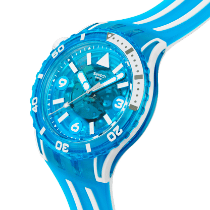 Swatch Scubaqua SSCU09S100 Armbanduhr Blau • Bioceramic-Gehäuse • Leuchtende Zeiger & Indizes, Bild 3