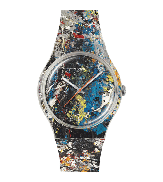 Swatch Originals Large SUOZ366 Pollock's Alchemy Armbanduhr Transparent • Transparentes Gehäuse • Swatch x Guggenheim