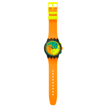 Swatch Neon Signal Flag SUSB422 Herren Armbanduhr Transparent • Chronograph • Tachymeter-Lünette, Bild 4