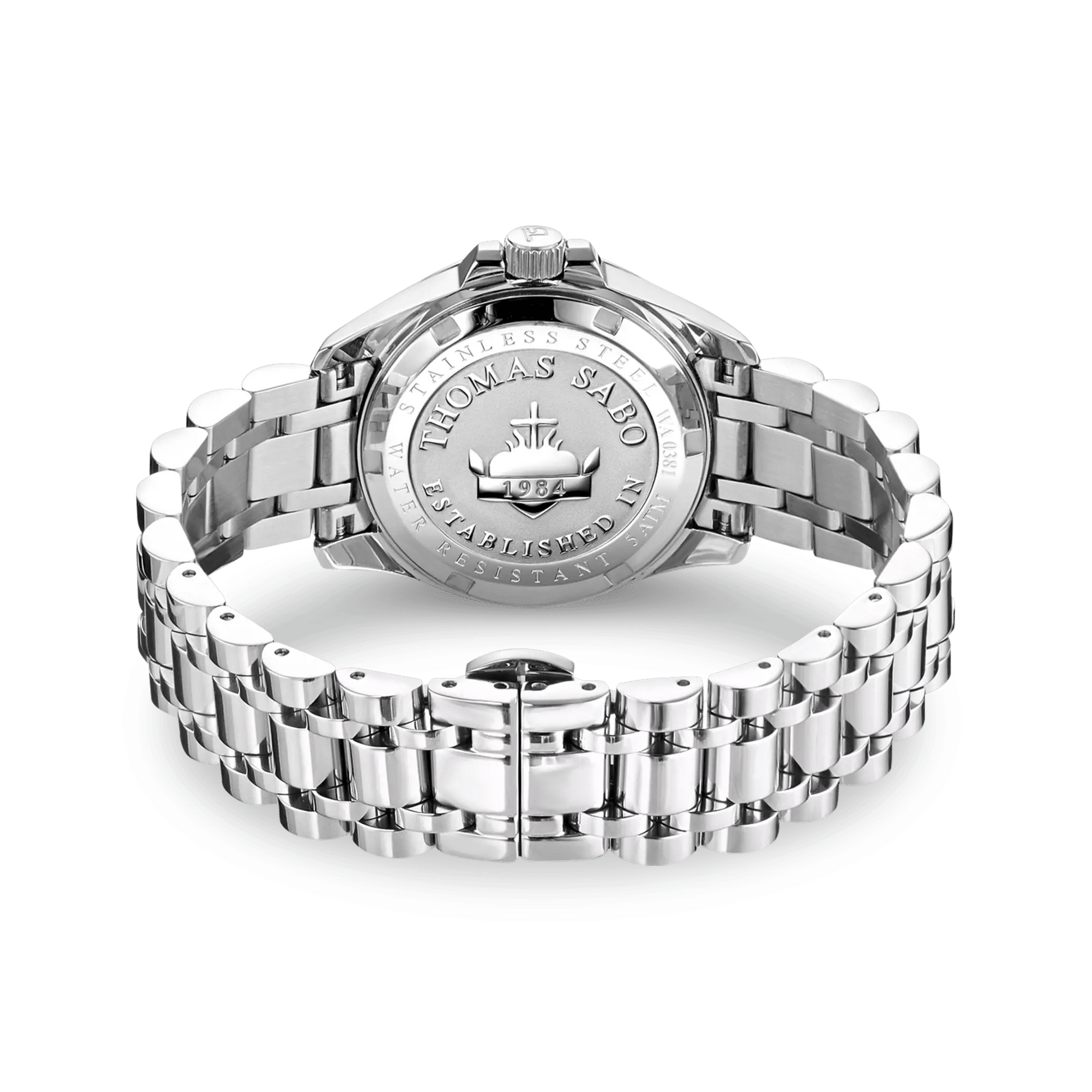 Thomas Sabo WA0381-201-201 Damen Armbanduhr Silber • Blumenmotiv mit Zirkonia-Steinen • Mineralglas mit Saphirbeschichtung