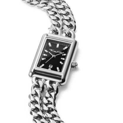 Thomas Sabo Bold Elegance WA0453-201-203 Damenuhr Schwarz • Mineralglas mit Saphirbeschichtung • Zirkonia-Steine, Bild 3