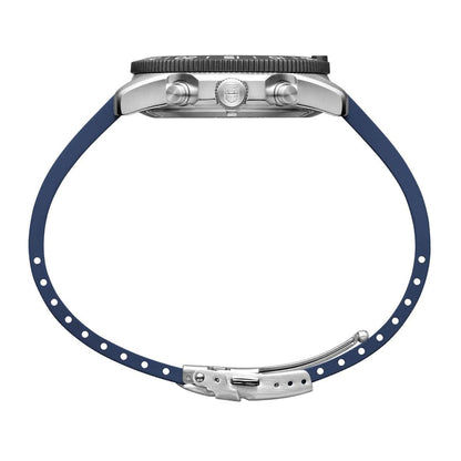 Dykarklockarmband med spänne, blått silikon med prägling