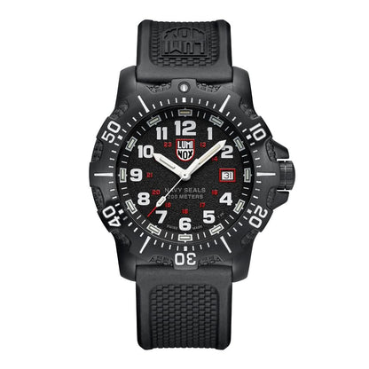 Luminox Navy SEAL XS. Klocka med svart boett, svart urtavla och gummiarmband