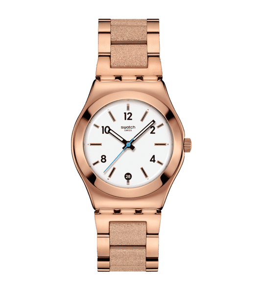 Swatch Irony Medium YLG414G Damenuhr Roségold • Edelstahl mit Roségold-PVD • Leuchtende Zeiger