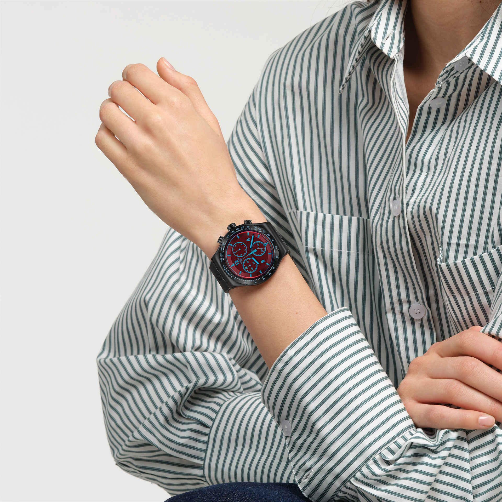Swatch Irony Chrono New YVB417 Herren • Chronograph • Crimson Mystique, Bild 5