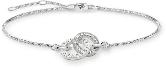 Armband i 925 sterling silver med fin länkkedja och två runda berlocker