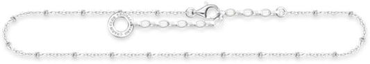 925 sterling silver anklet with round dot charms and lobster clasp