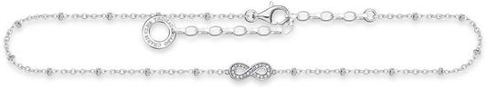 Fotkedja i 925 sterlingsilver med infinity-berlock och prickar