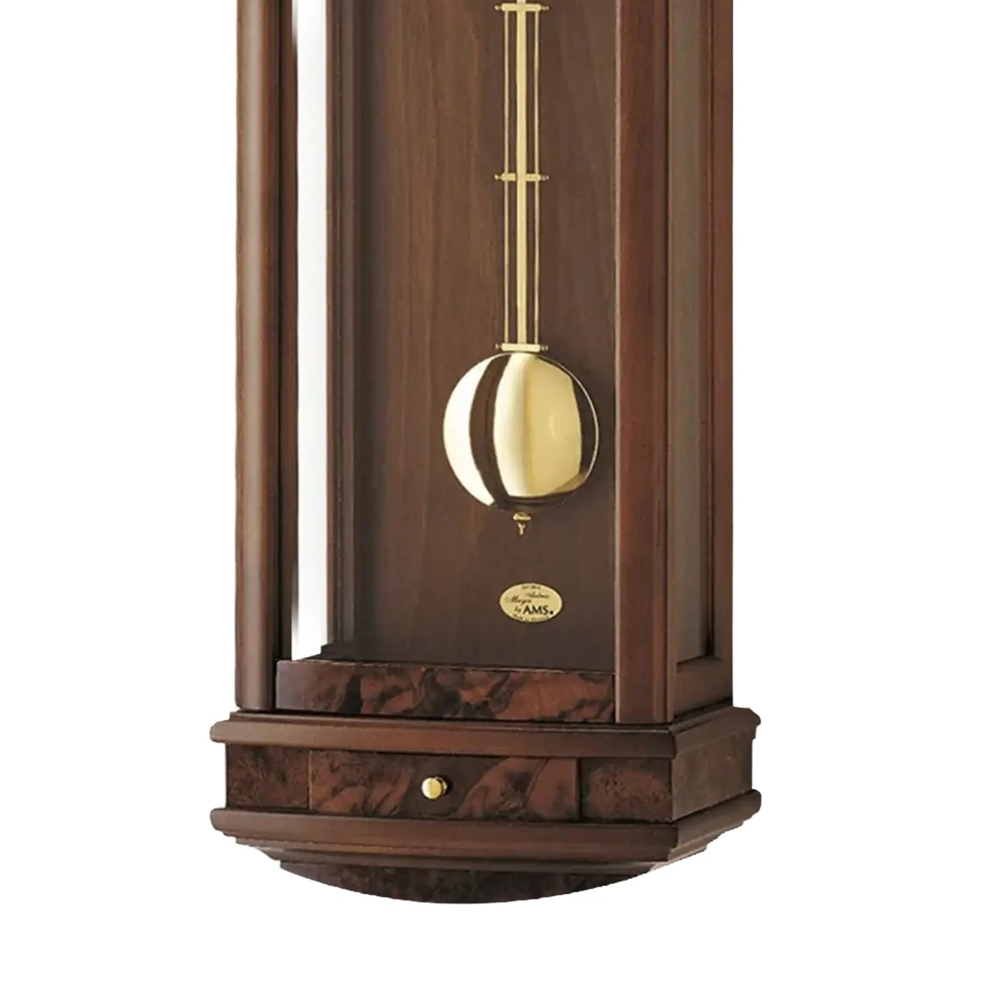 Zegar ścienny AMS Regulator R607/1 orzech • 14-dniowy mechanizm BimBam • obudowa z litego drewna
