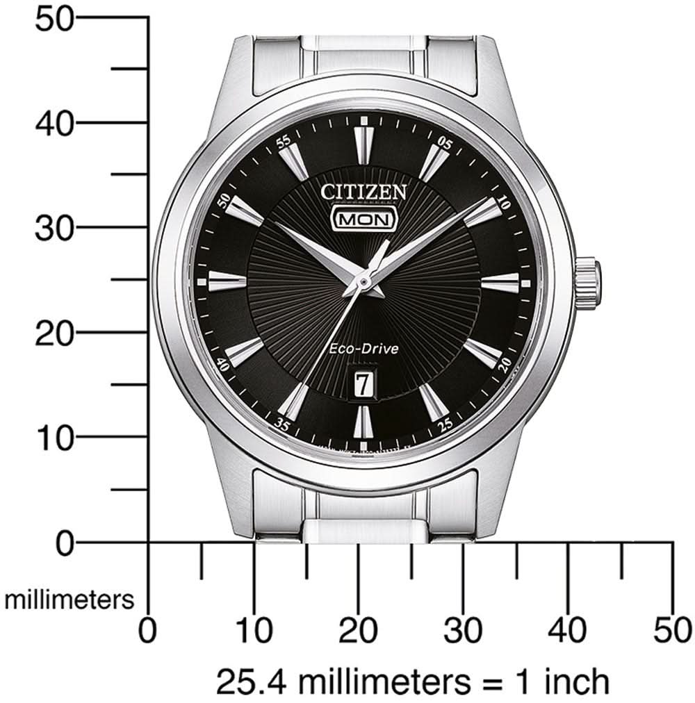 Herrklocka Citizen Eco-Drive med svart urtavla och datumvisning vid kl. 7