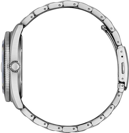 Citizen armbandsur med metallboett och räfflad krona