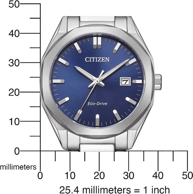 Citizen Eco-Drive herrur med blå urtavla, rostfritt stålboett och armband