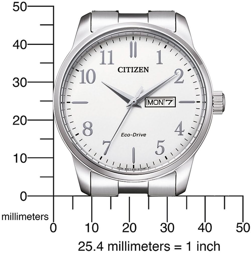 Citizen BM8550 klocka med silverfärgat hölje och vit urtavla
