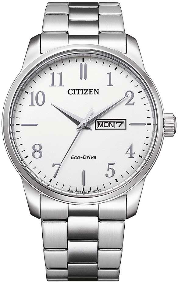 Citizen BM8550 klocka med silverfärgat metallarmband och vit urtavla