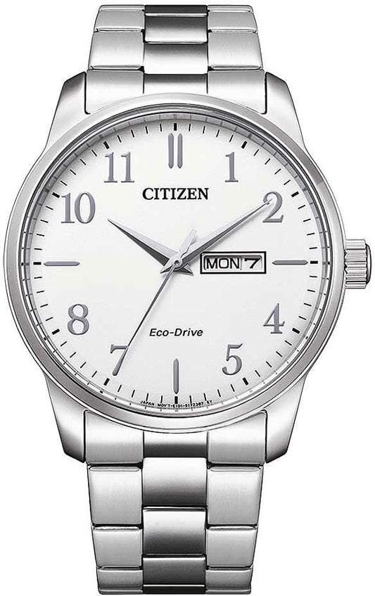 Citizen BM8550 klocka med silverfärgat metallarmband och vit urtavla