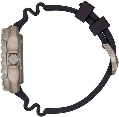 Herrarmbandsur, sidovy med krona och svart gummiarmband