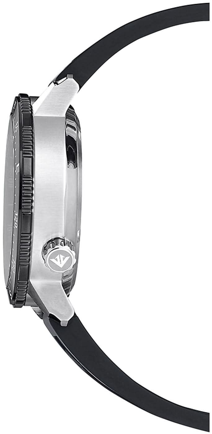 Citizen herrklocka med silverfärgat hölje och svart gummiarmband