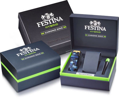 Festina Hybrid Chrono Bike förpackningsset: Lådor med grön accent och klocka i fack