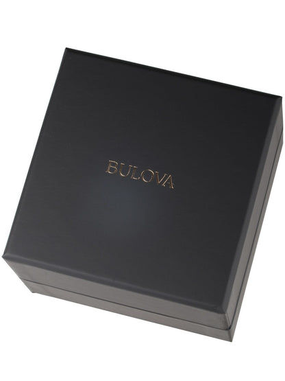 Bulova Uhrenbox, schwarze Verpackung mit goldenem Logo