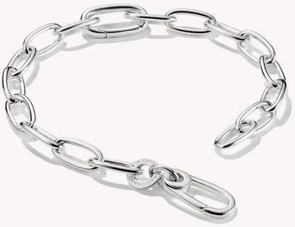 Silversmycke till armband med länkar och ovalt berlockelement